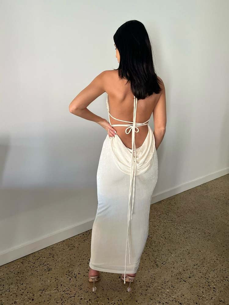 Mia Backless Draped Dress