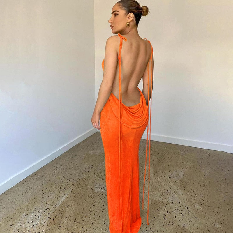 Mia Backless Draped Dress