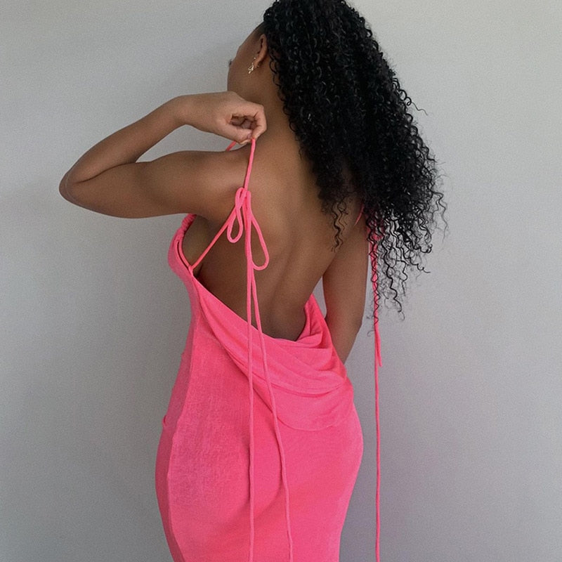 Mia Backless Draped Dress