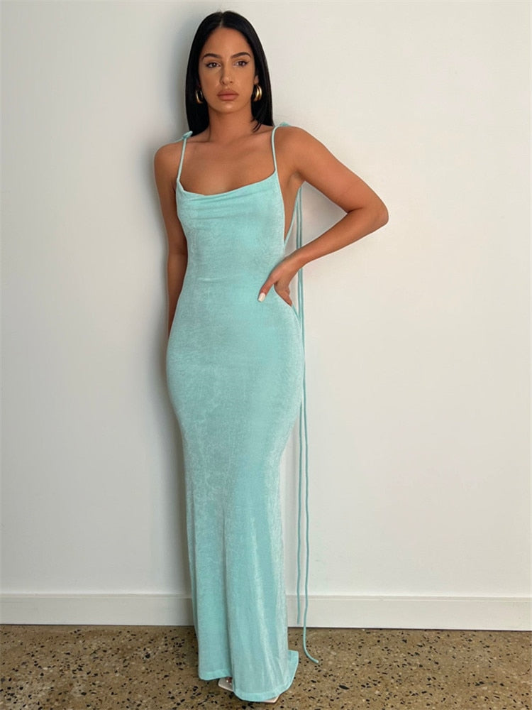 Mia Backless Draped Dress