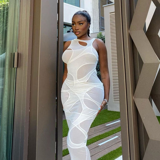 Toya Mesh Maxi Dress